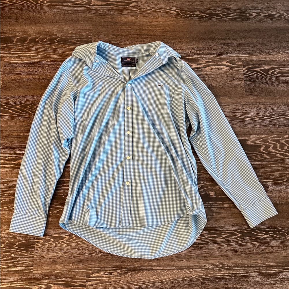 Vineyard Vines Light Blue Gingham Men's Shirt